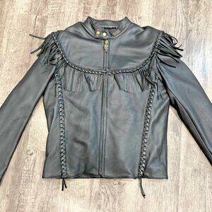 Mens Harley Davidson Willie G Fringed Leather Jacket Size SMALL With Liner
